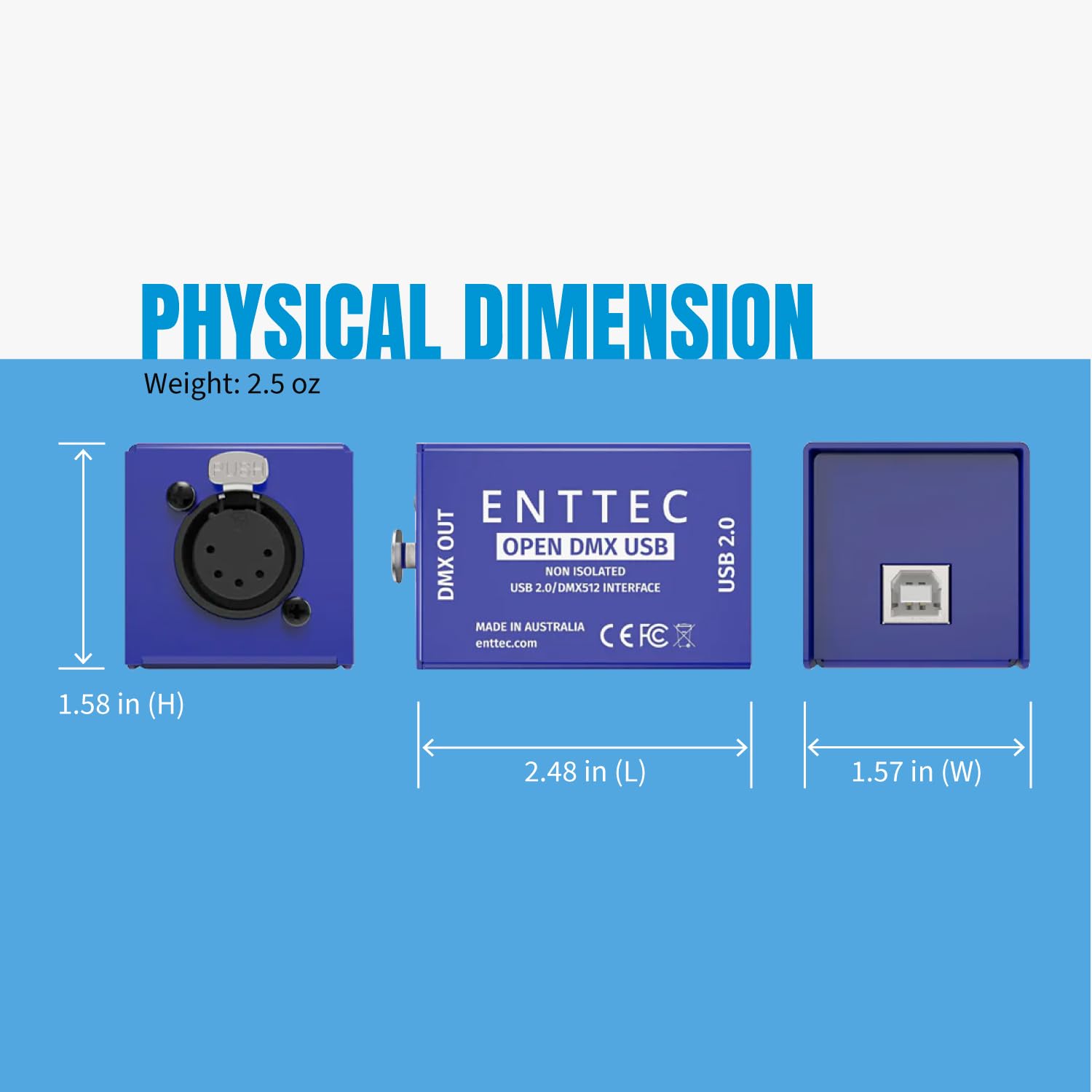 Enttec 70303 Open Dmx Interface & Sirs E 70029 5P Male To 3P Female Adapter (Bundle)